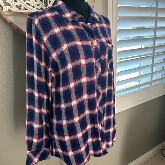 Rails Shirt Hunter Plaid Blue Red White Button up Flannel Tom SZM Long Sleeve - Picture 5 of 9